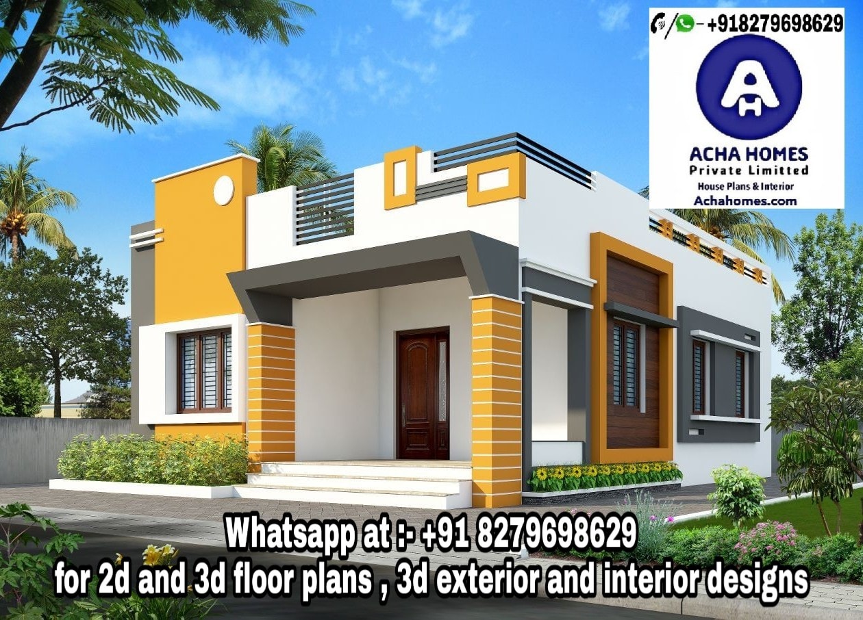 Two Bedroom House Plans For Family 2bhk Residential Home