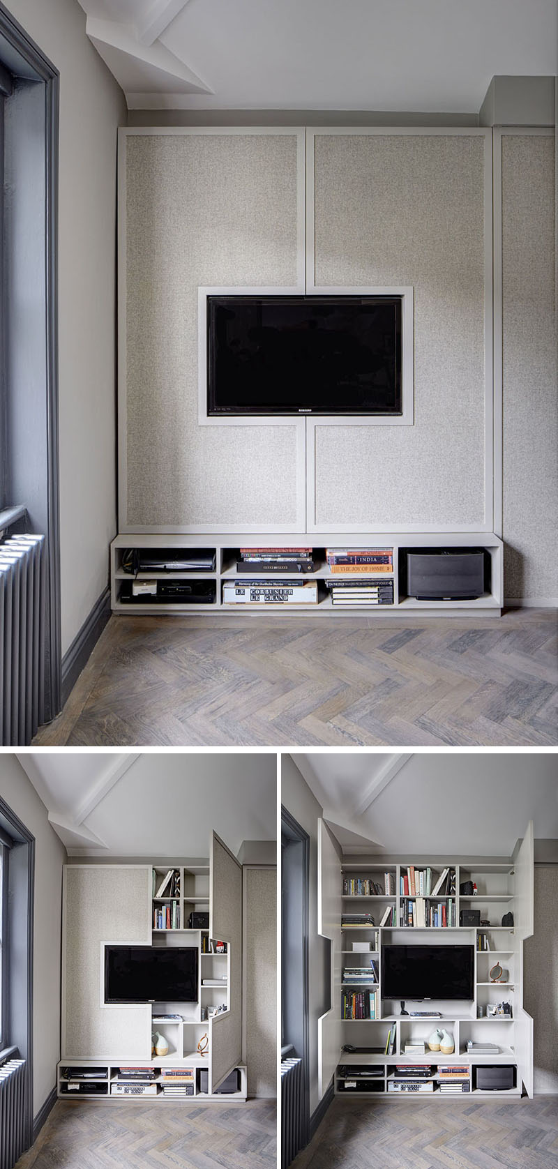 TV and storage wall design