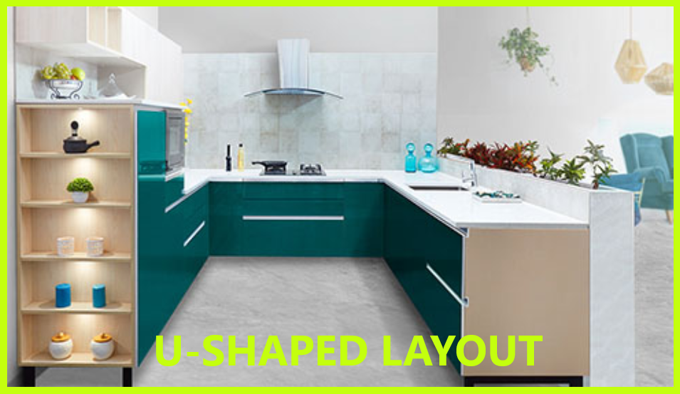 U-shaped Layout kitchen design