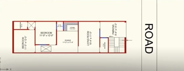 17 X 60 floor plan as per vastu