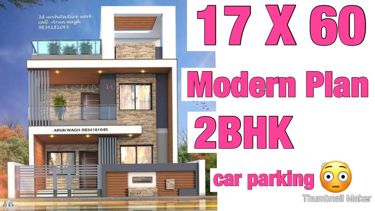 17 X 60 modern house plan as per vastu