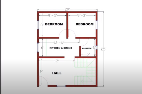 500 Square Feet House Plan Construction Cost Acha Homes